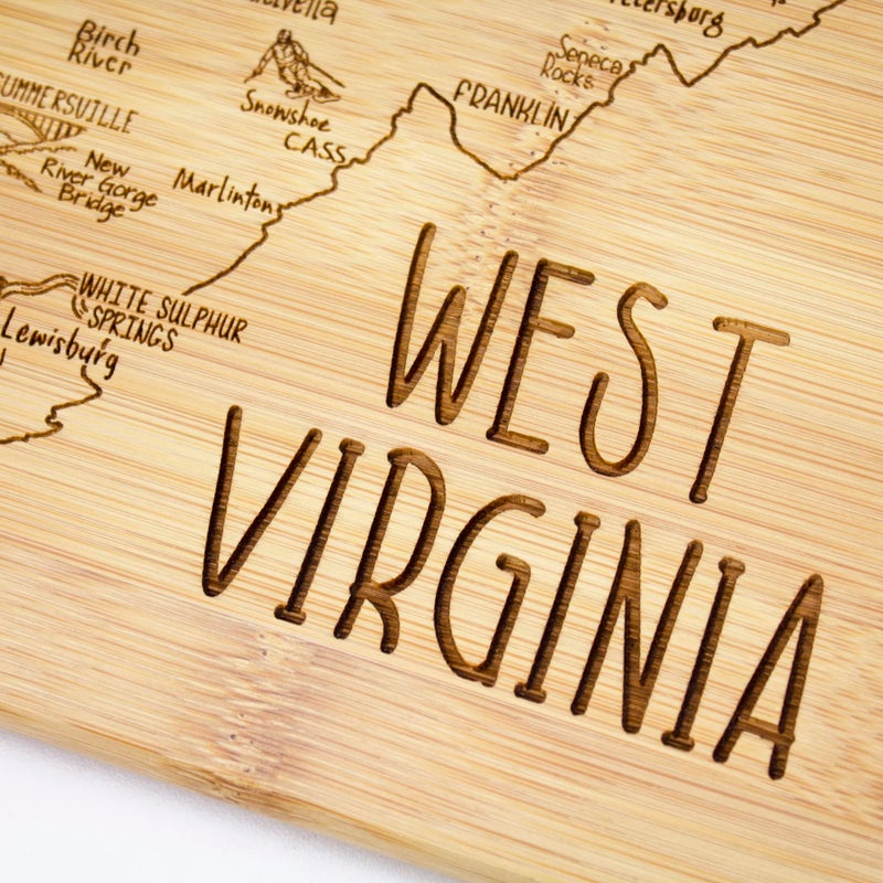 Totally Bamboo A Slice of Life West Virginia State Serving and Cutting Board, 11" x 8.75" - Image 3